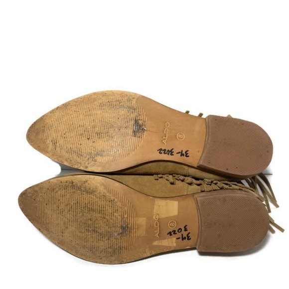 Aldo Tan Suede Fringe Bootie 8 - Picture 4 of 6